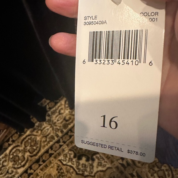 Dana Buchman Black silk & rayon velvet long sleeves midi dress NWT size 16-lined - Picture 3 of 11